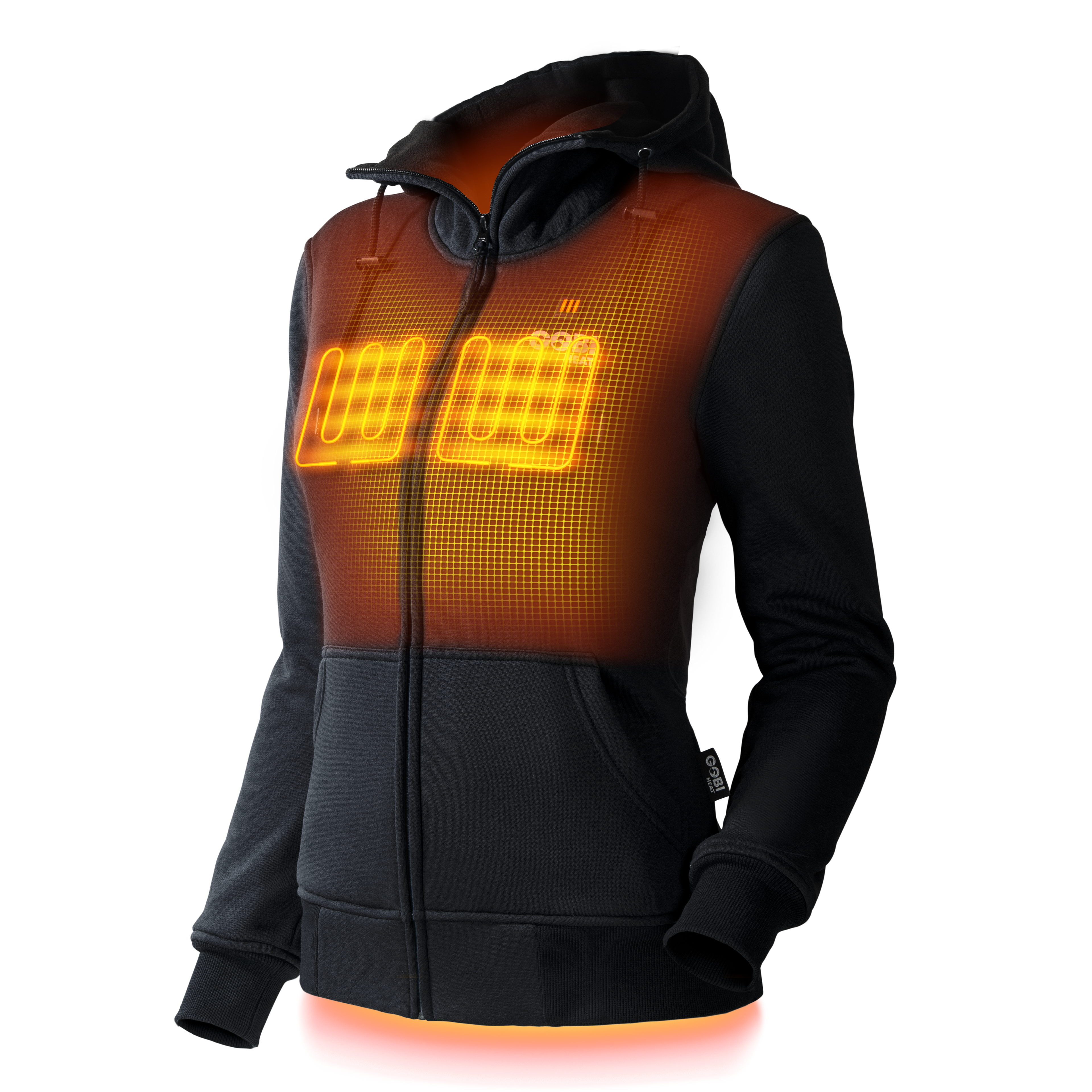 Ridge Womens Heated Hoodie Onyx
